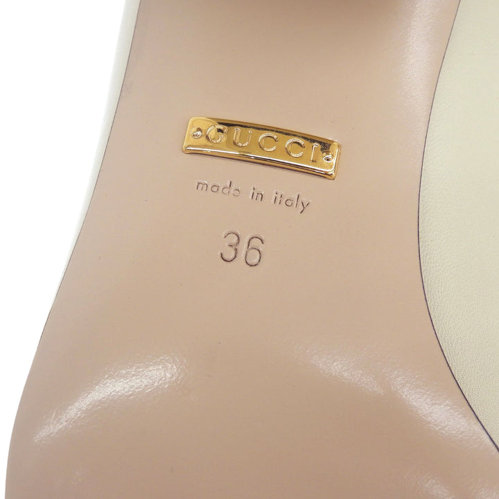 Excellent GUCCI pumps Ivory leather Women 36 537539