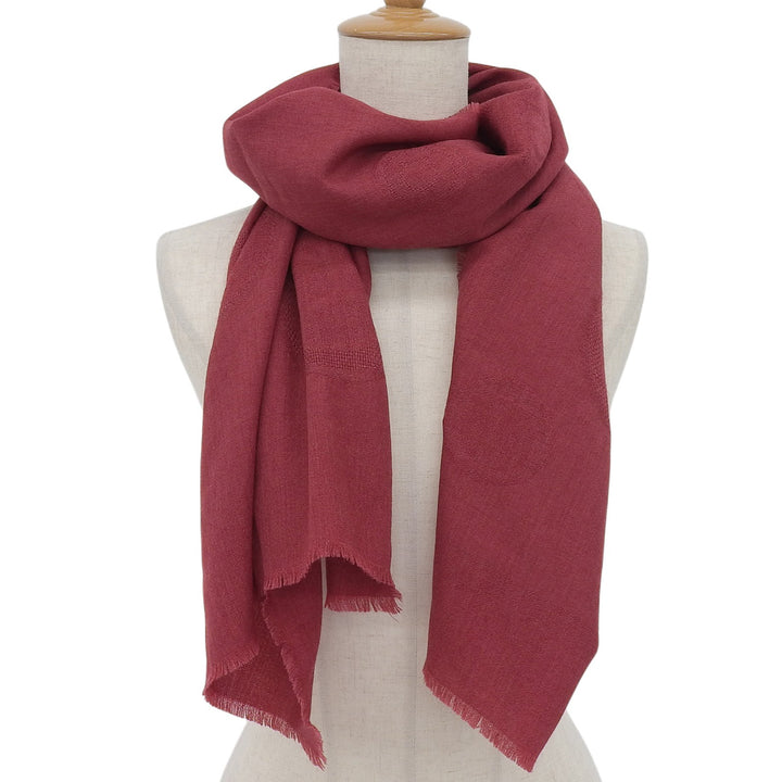 Great Salvatore Ferragamo Stall GanciniPattern Bordeaux series cashmere Women