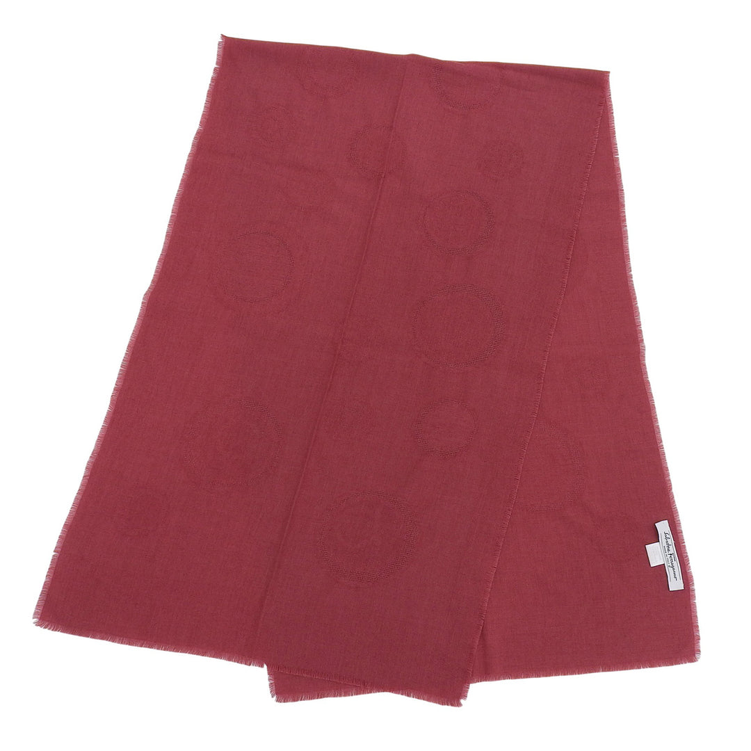 Great Salvatore Ferragamo Stall GanciniPattern Bordeaux series cashmere Women