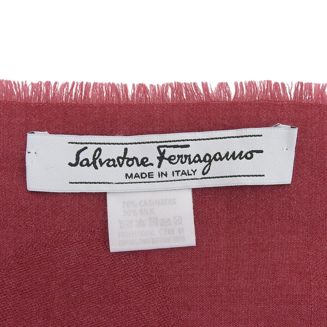 Great Salvatore Ferragamo Stall GanciniPattern Bordeaux series cashmere Women