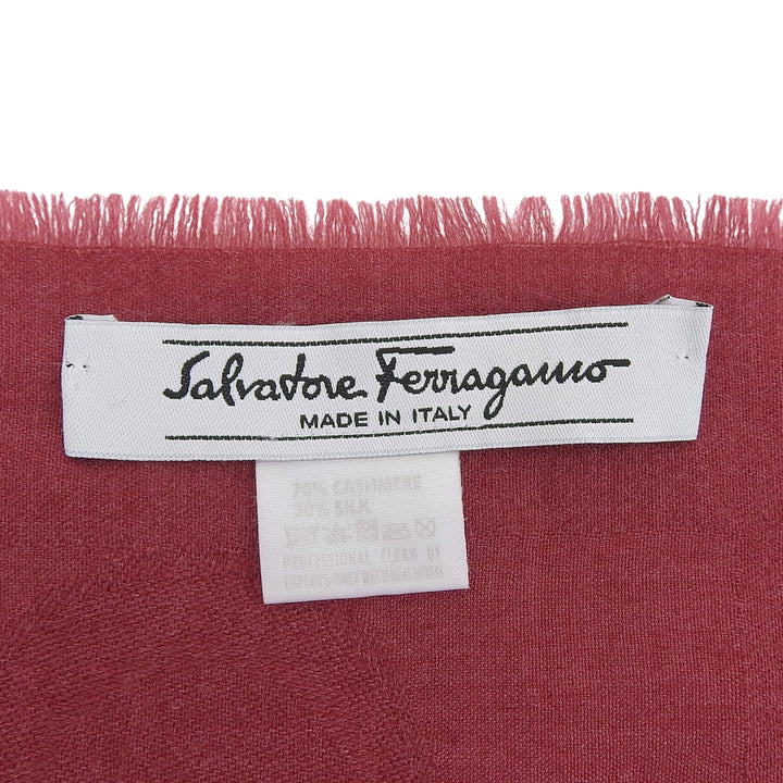 Great Salvatore Ferragamo Stall GanciniPattern Bordeaux series cashmere Women