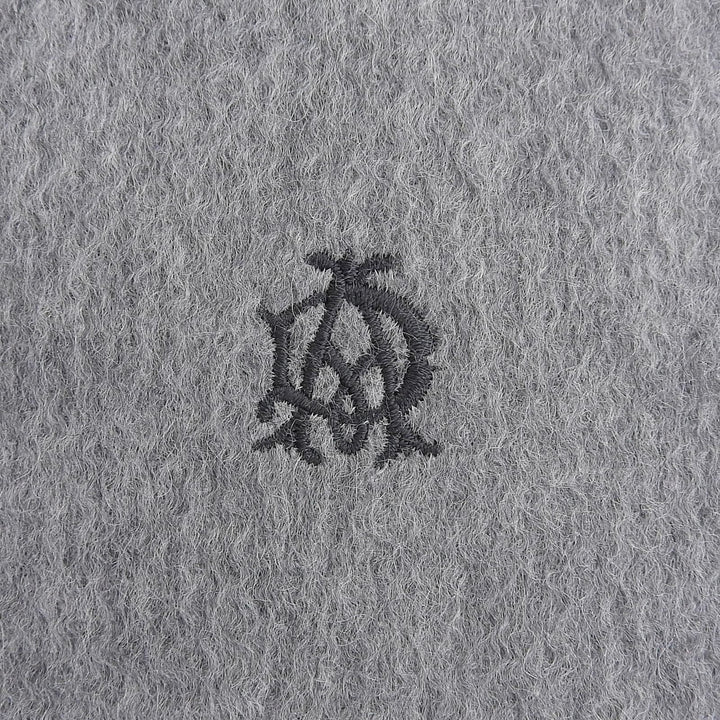 Pristine Dunhill Scarf 100% fringed logo embroidery gray cashmere mens