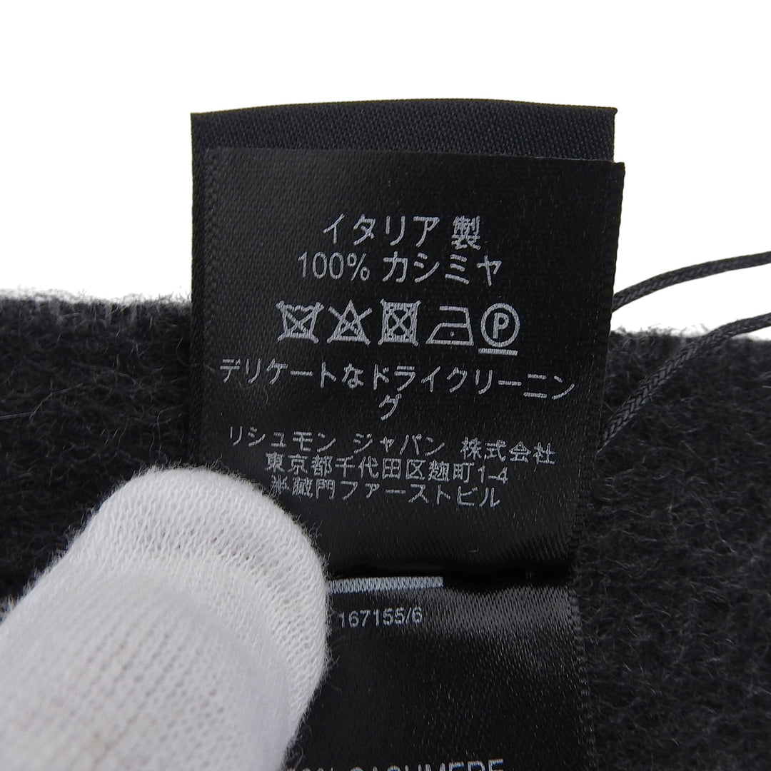 Pristine Dunhill Scarf 100% fringed logo embroidery gray cashmere mens