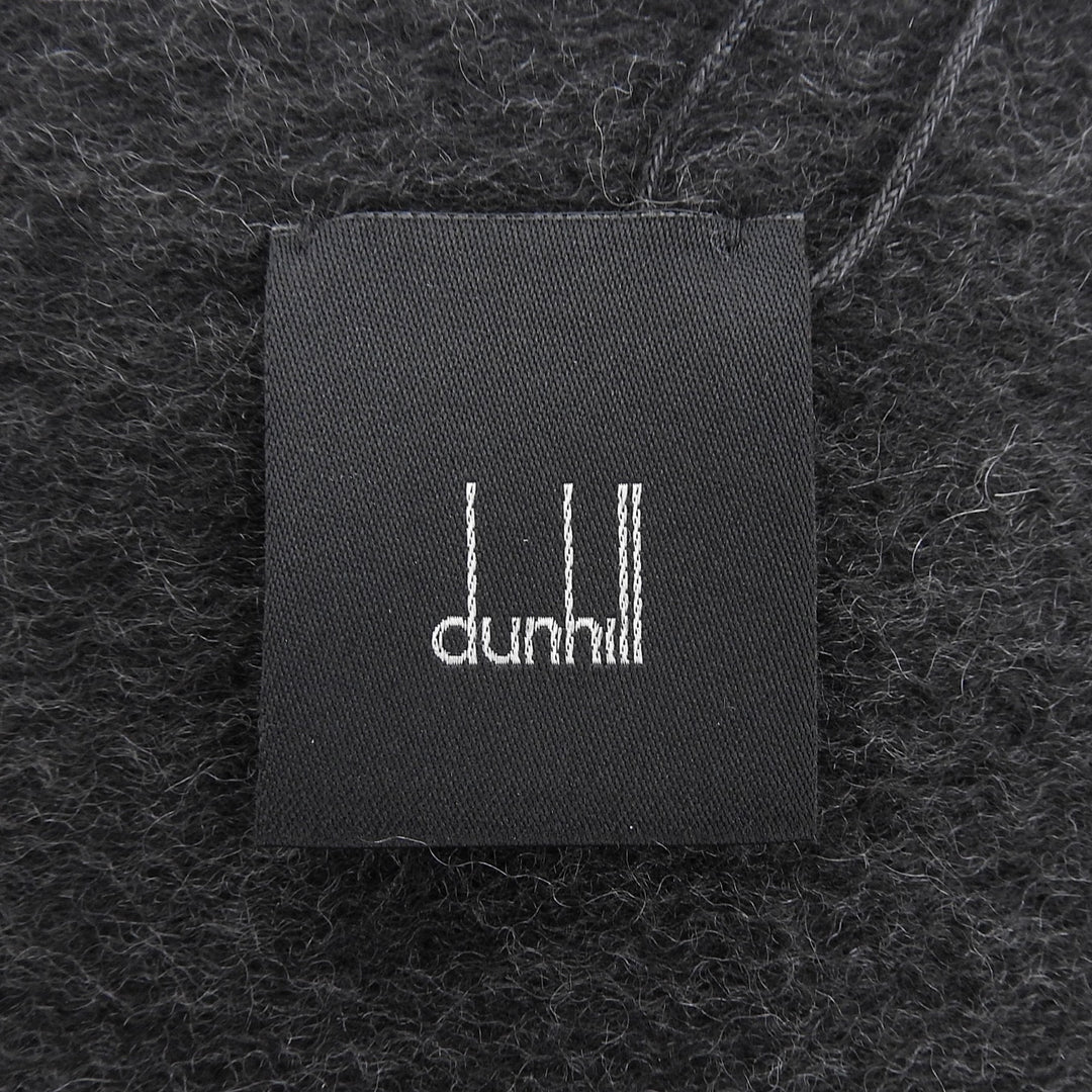 Pristine Dunhill Scarf 100% fringed logo embroidery gray cashmere mens
