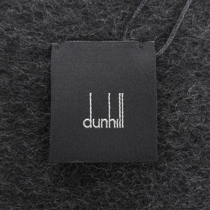 Pristine Dunhill Scarf 100% fringed logo embroidery gray cashmere mens