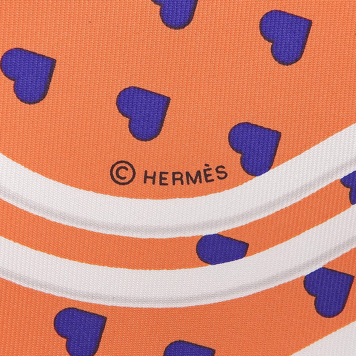 Pristine HERMES scarf Carré 45 BRIDES de GALA LOVE Heart Pattern Multi silk