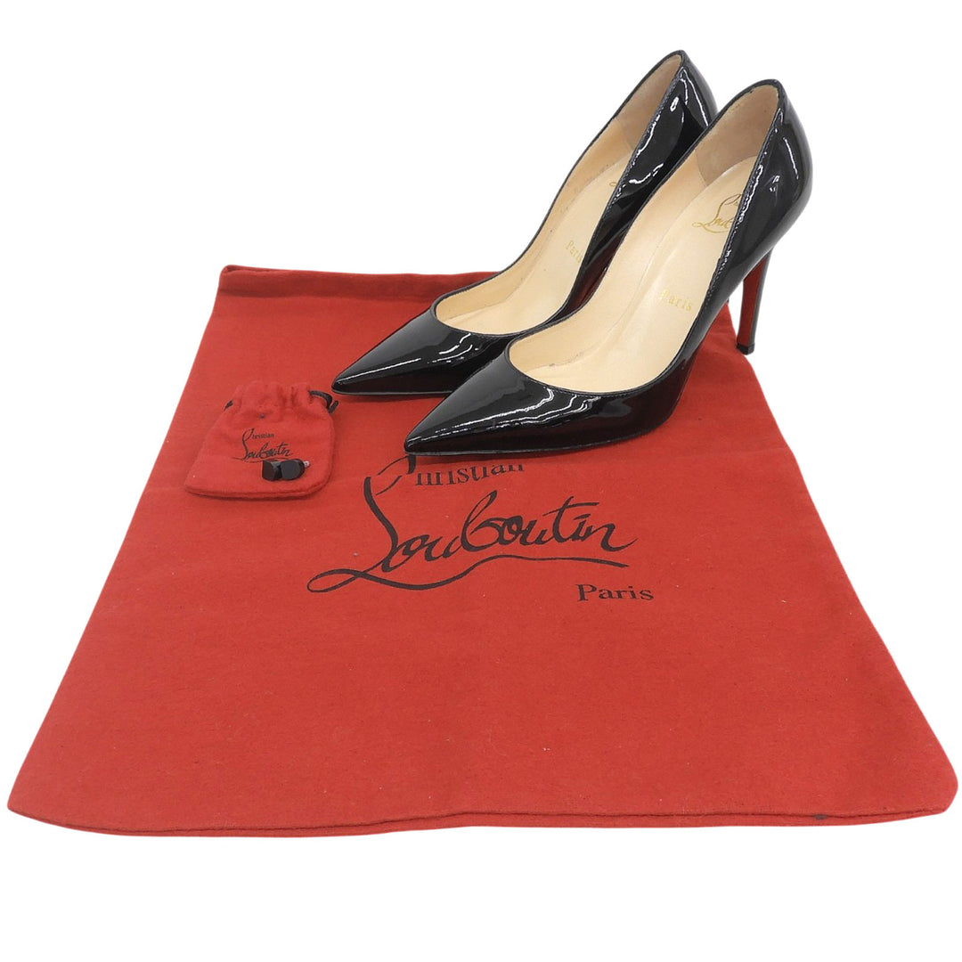 Excellent Christian Louboutin pumps Pointed toe black Patent leather Women 34.5