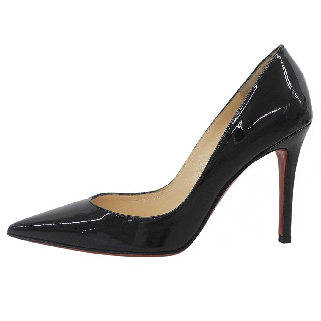 Excellent Christian Louboutin pumps Pointed toe black Patent leather Women 34.5