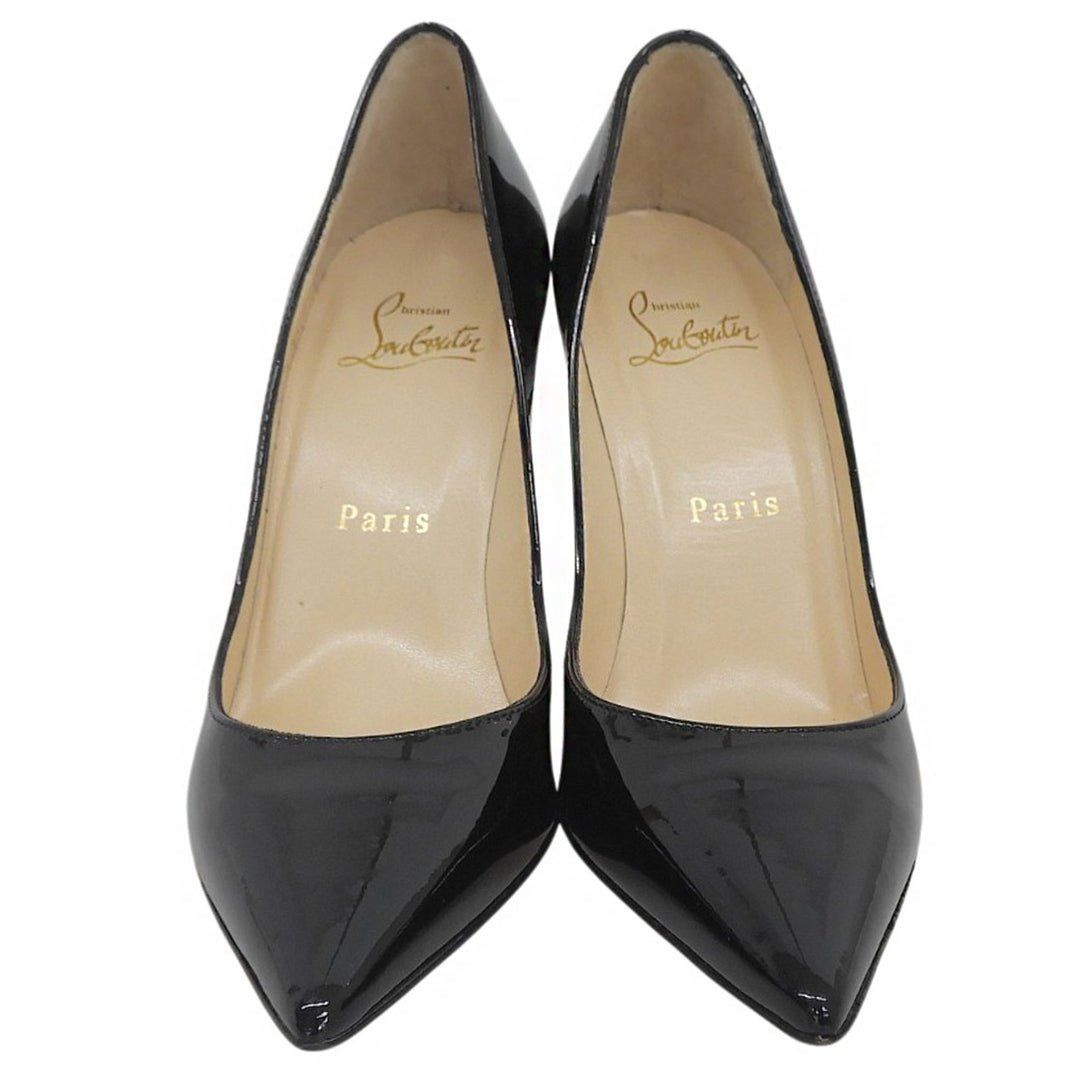 Excellent Christian Louboutin pumps Pointed toe black Patent leather Women 34.5
