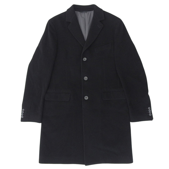 Excellent Hevo Chester coat Notched lapel single-breasted black wool mens 52