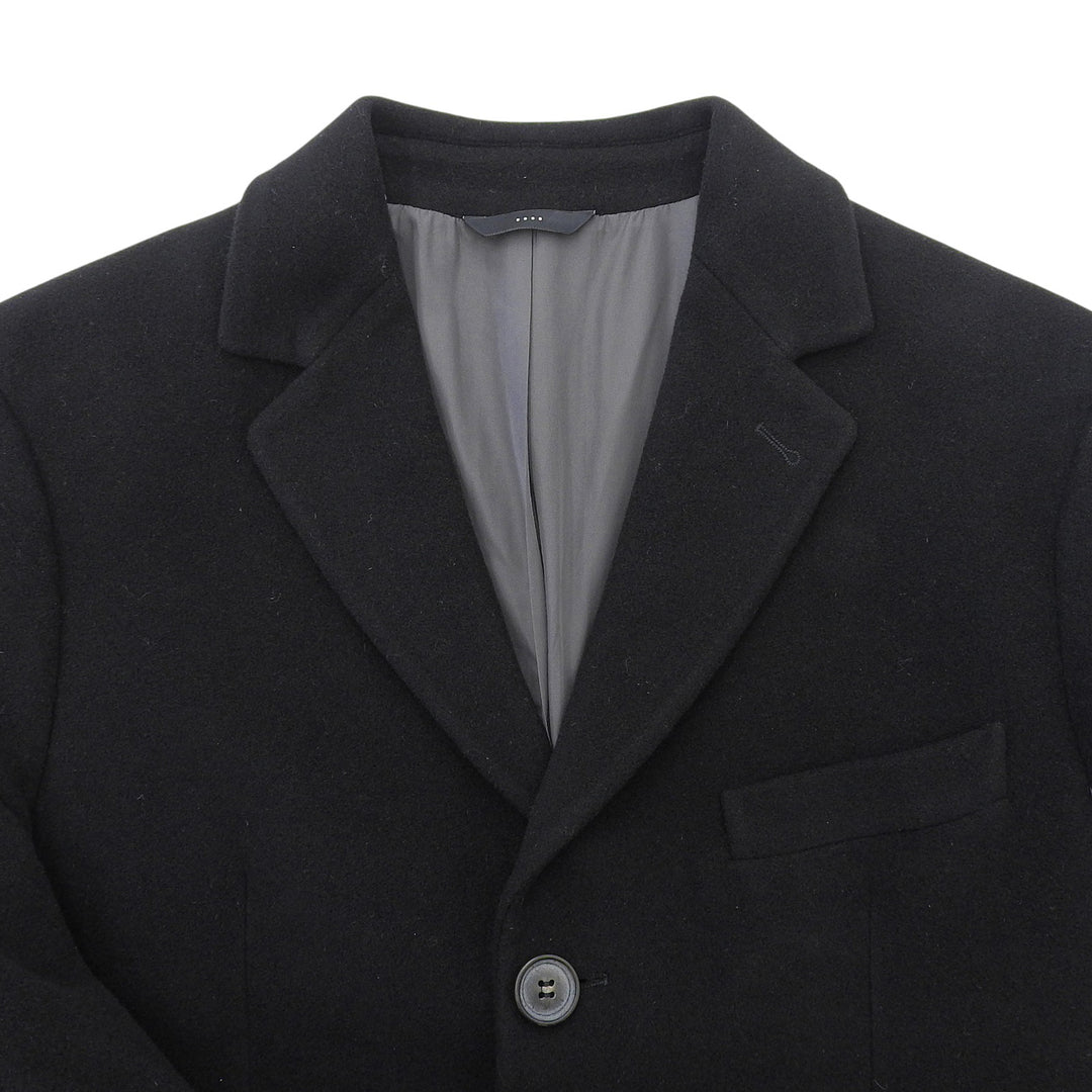 Excellent Hevo Chester coat Notched lapel single-breasted black wool mens 52