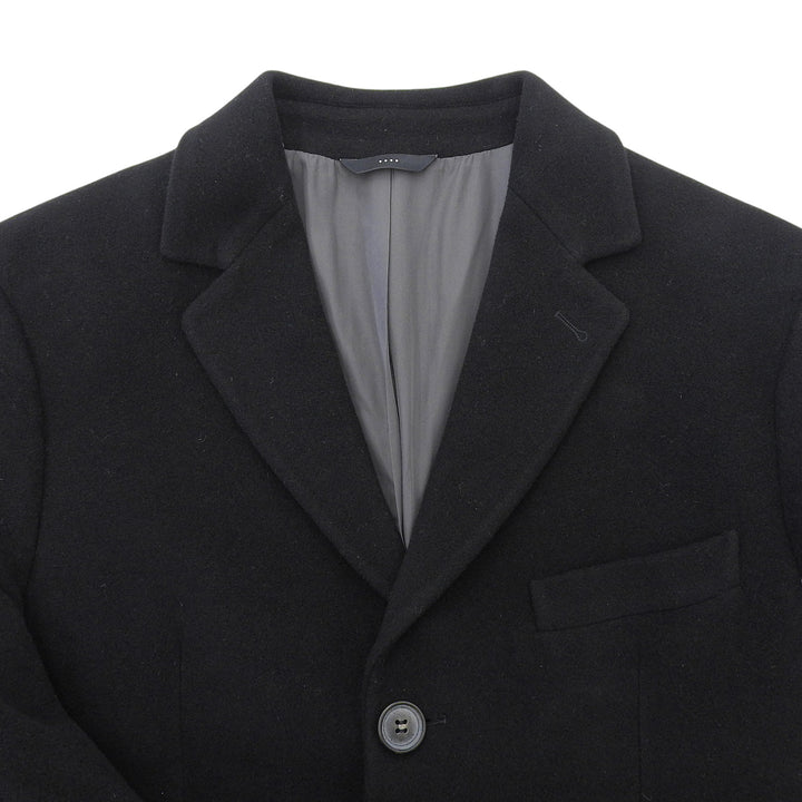 Excellent Hevo Chester coat Notched lapel single-breasted black wool mens 52