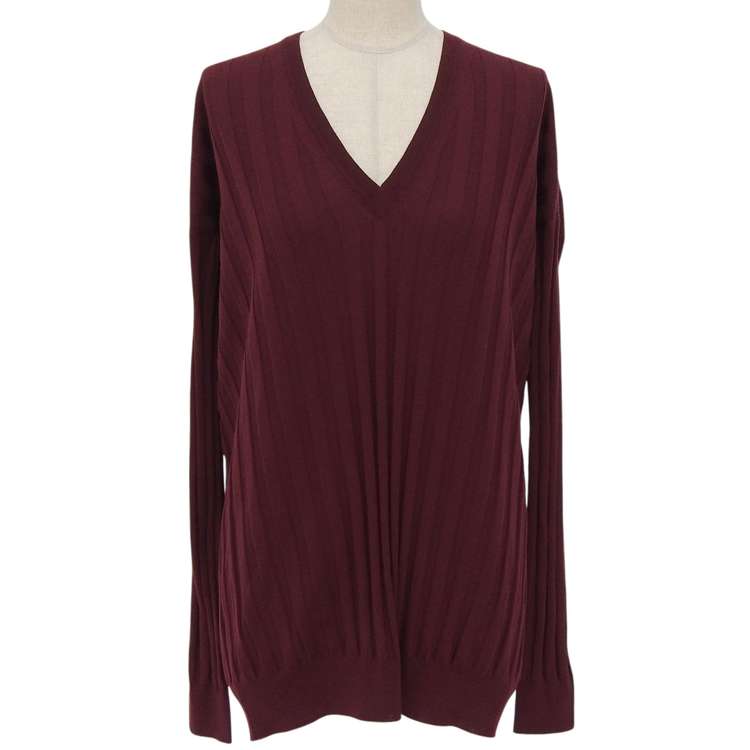 Pristine Plan C knit V neck Bordeaux wool Women 36 MVCMA03K00FW003