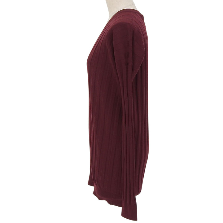 Pristine Plan C knit V neck Bordeaux wool Women 36 MVCMA03K00FW003