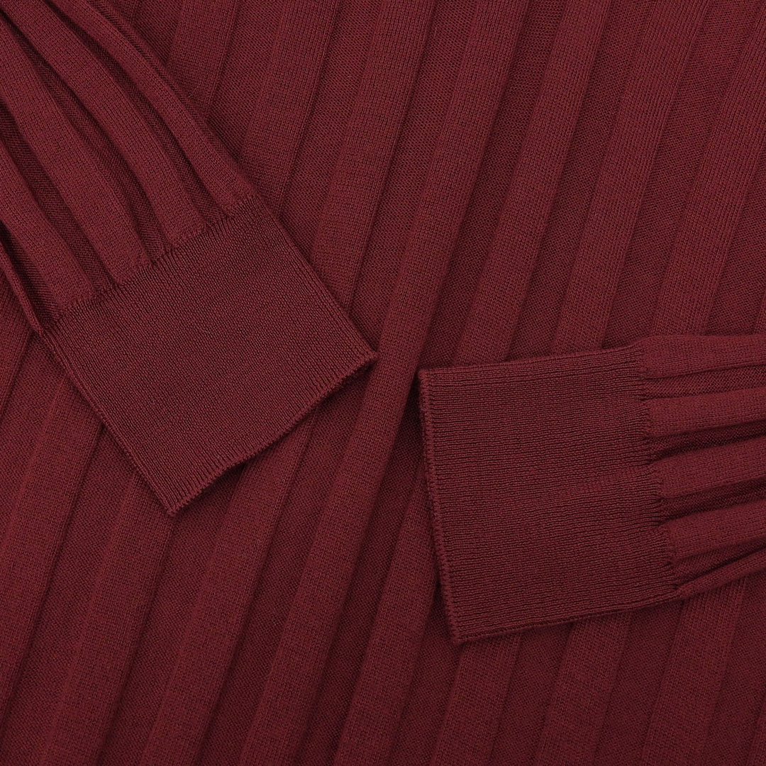 Pristine Plan C knit V neck Bordeaux wool Women 36 MVCMA03K00FW003