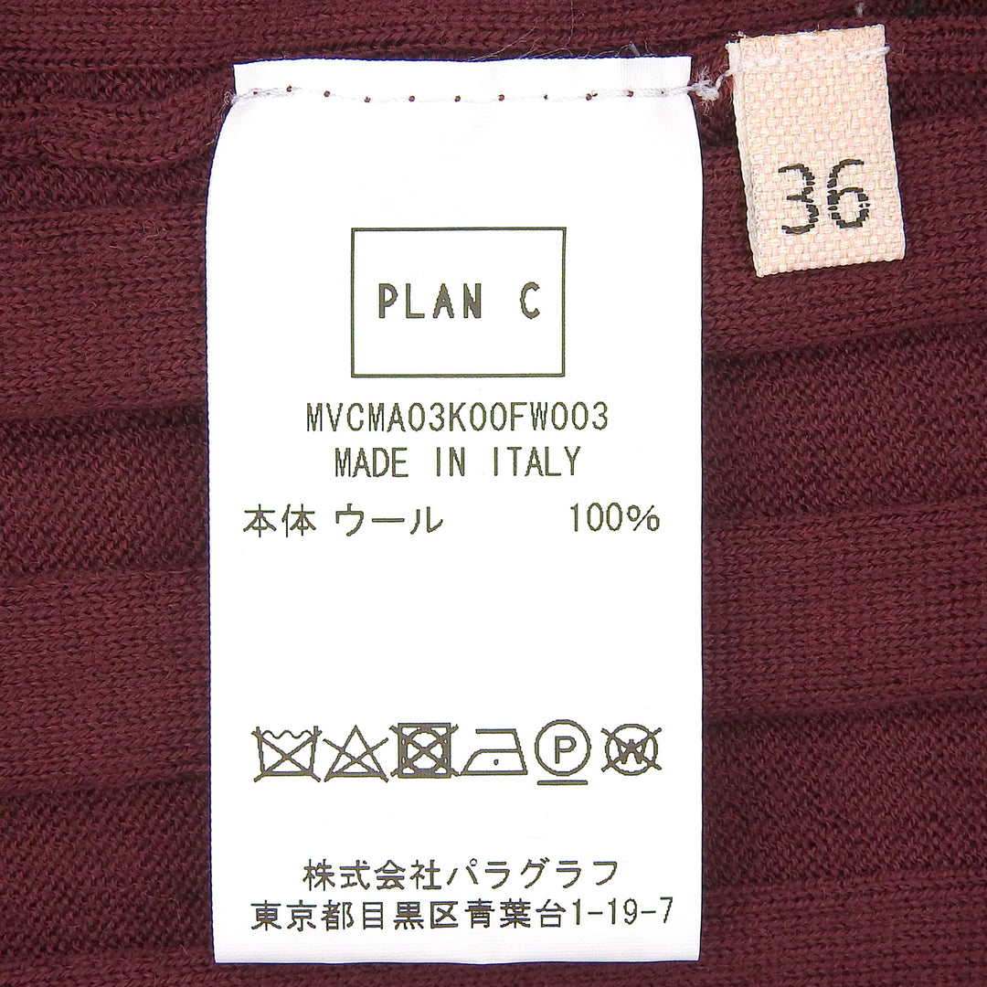 Pristine Plan C knit V neck Bordeaux wool Women 36 MVCMA03K00FW003