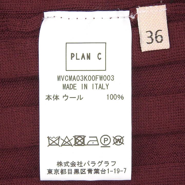 Pristine Plan C knit V neck Bordeaux wool Women 36 MVCMA03K00FW003