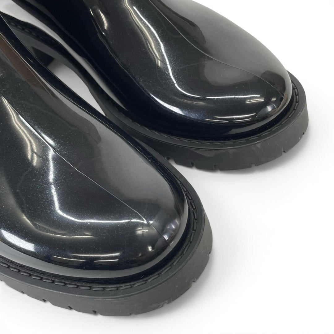 Excellent LOUIS VUITTON boots Monogram Rain black rubber Women 38
