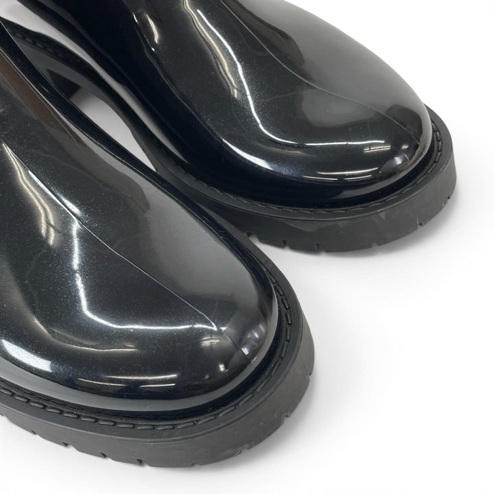Excellent LOUIS VUITTON boots Monogram Rain black rubber Women 38