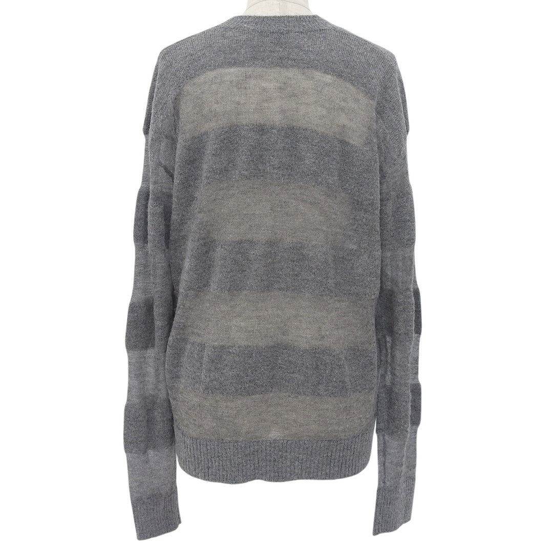 Excellent MADISONBLUE knit Striped crew neck long sleeves gray mohair MB231-8005