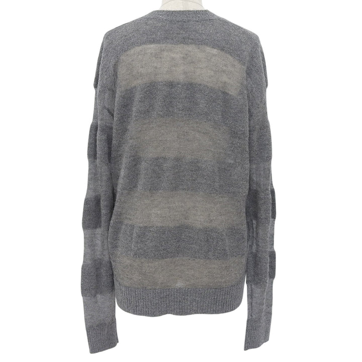 Excellent MADISONBLUE knit Striped crew neck long sleeves gray mohair MB231-8005