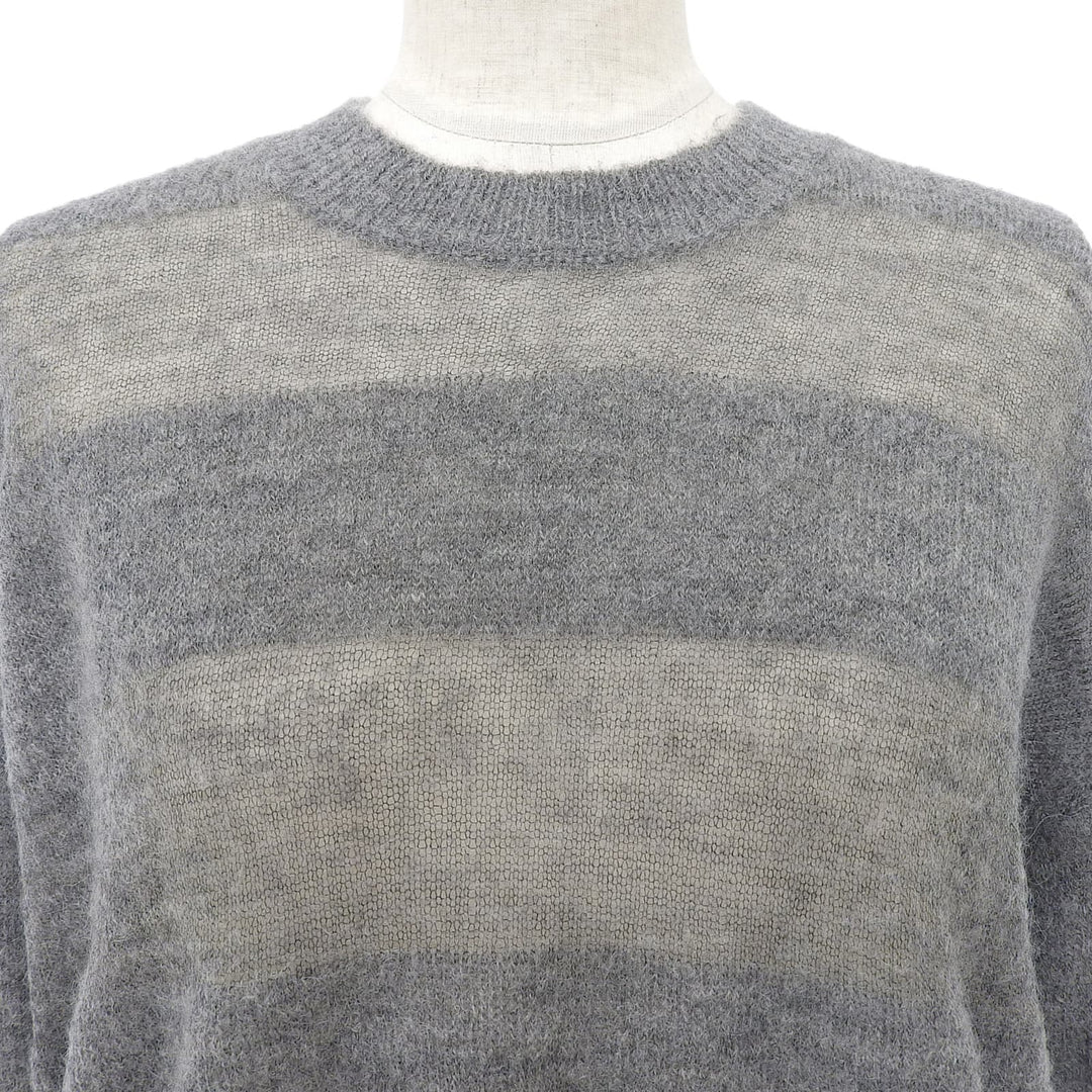 Excellent MADISONBLUE knit Striped crew neck long sleeves gray mohair MB231-8005