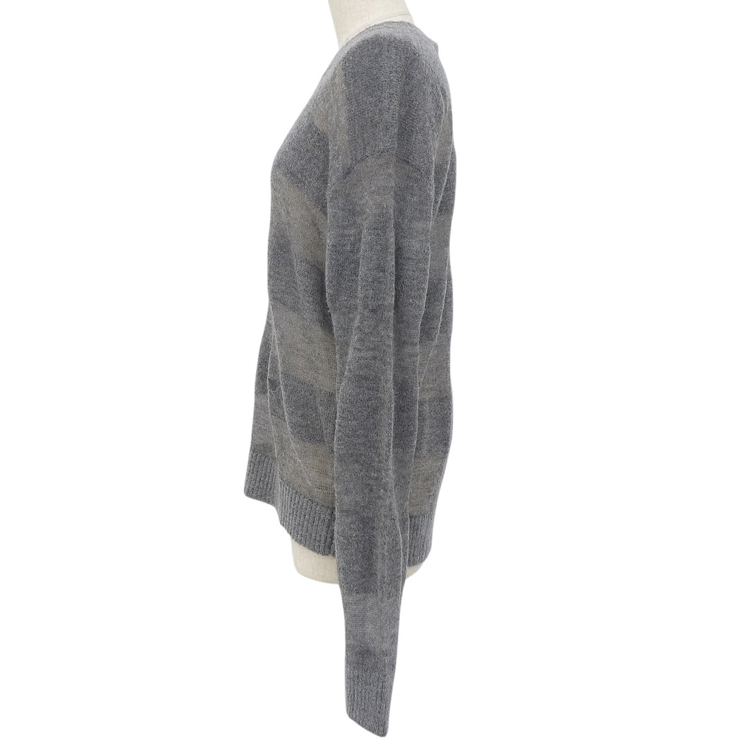 Excellent MADISONBLUE knit Striped crew neck long sleeves gray mohair MB231-8005