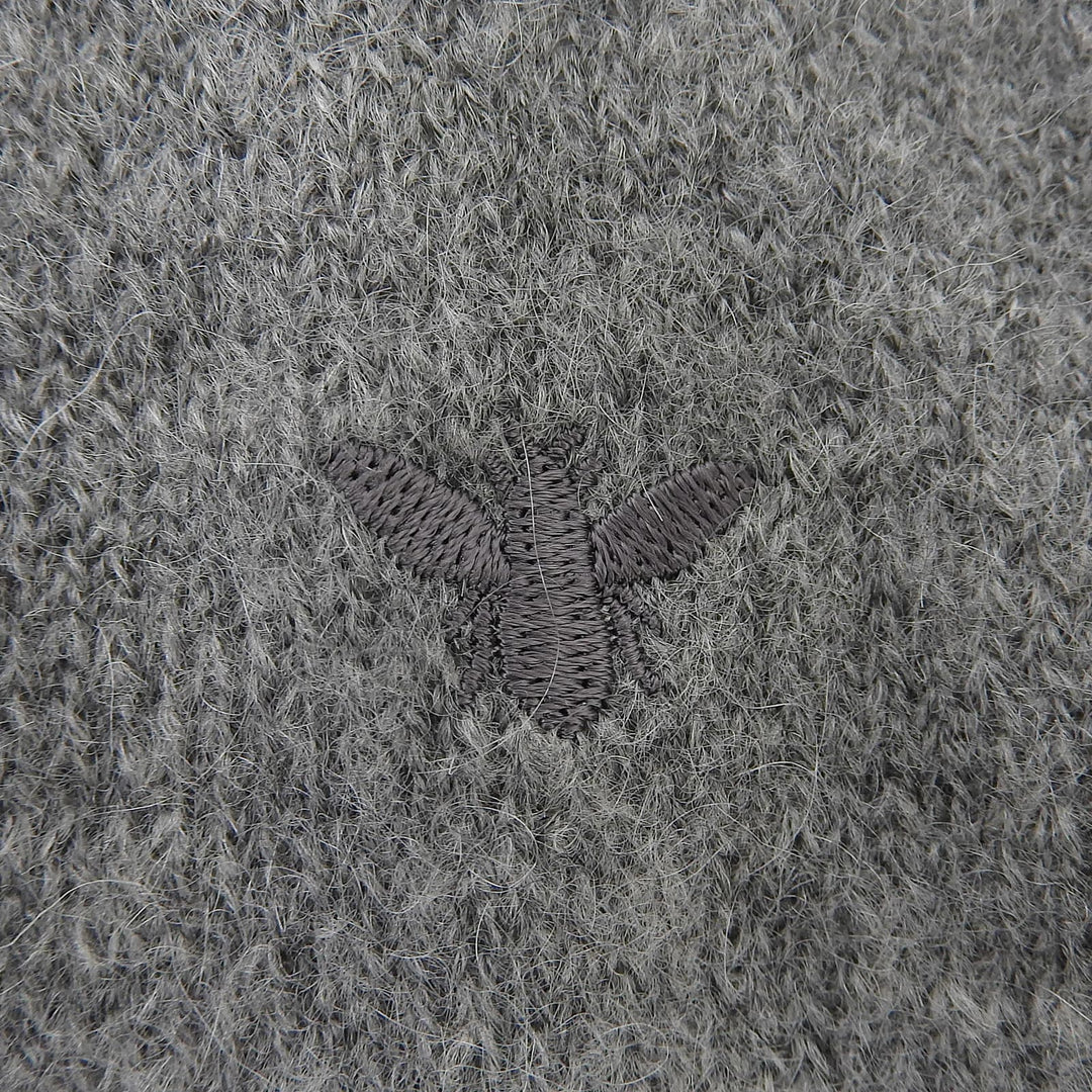 Excellent MADISONBLUE knit Striped crew neck long sleeves gray mohair MB231-8005