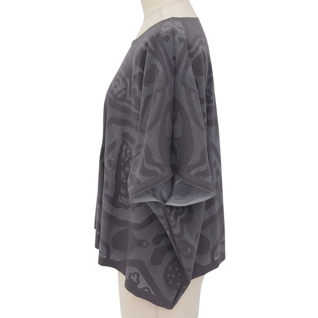 Excellent PLEATS PLEASE T-shirt A-POC Short Sleeve gray Nylon Women PP41KK921