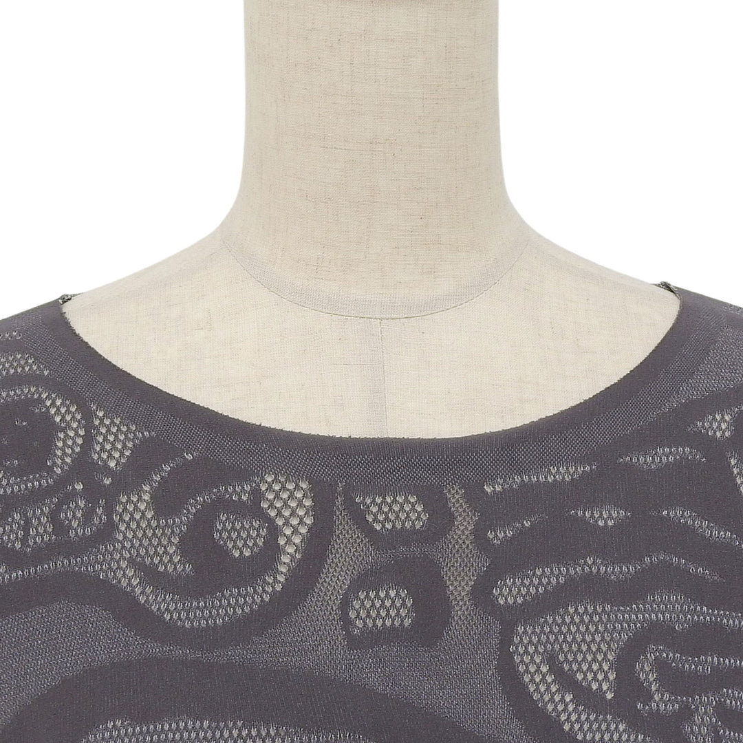 Excellent PLEATS PLEASE T-shirt A-POC Short Sleeve gray Nylon Women PP41KK921