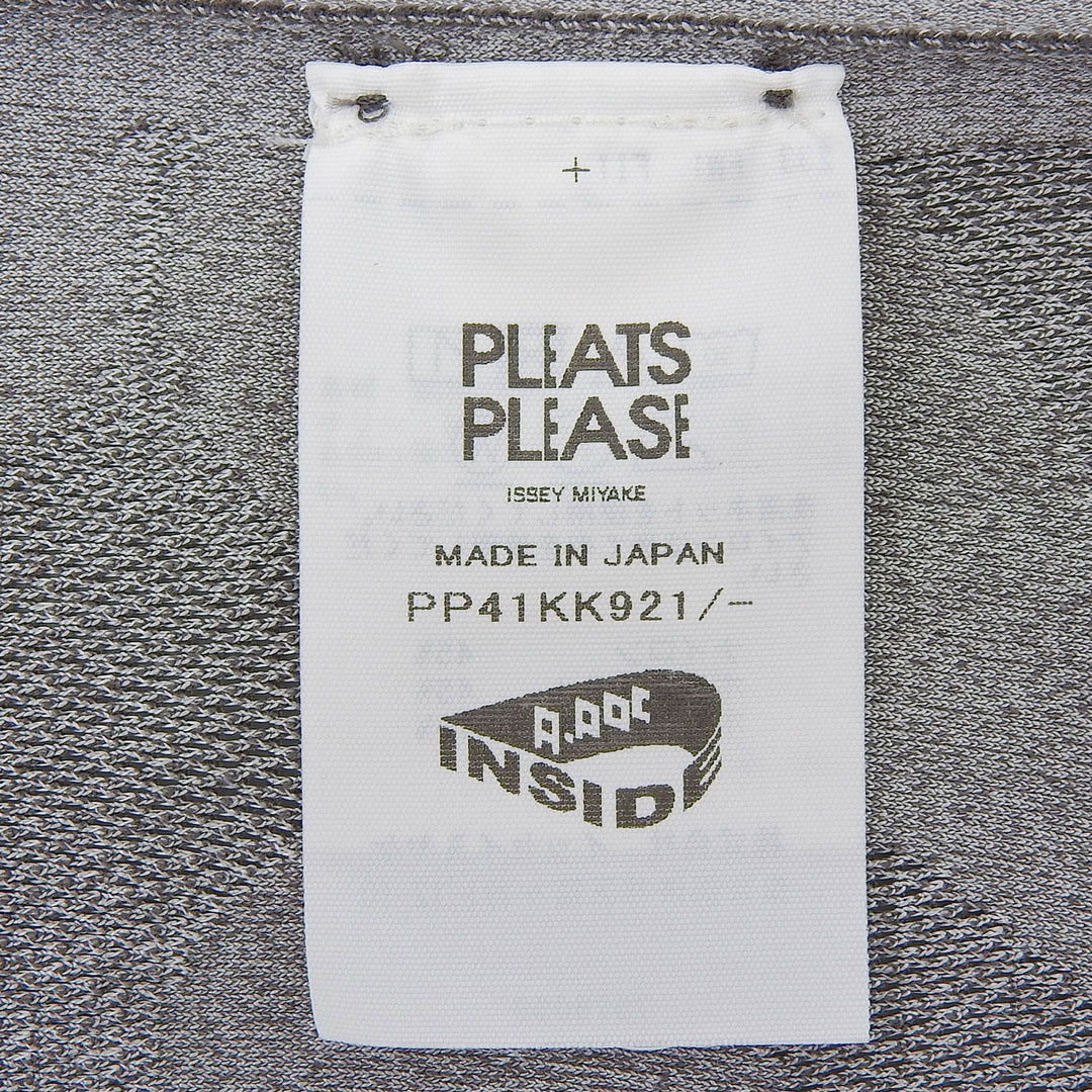Excellent PLEATS PLEASE T-shirt A-POC Short Sleeve gray Nylon Women PP41KK921