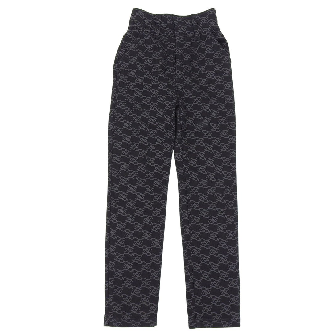 Excellent FENDI Denim pants FF Calligraphy black cotton Women 36 FLP631