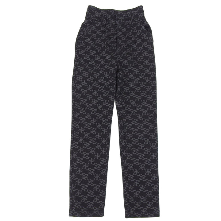 Excellent FENDI Denim pants FF Calligraphy black cotton Women 36 FLP631