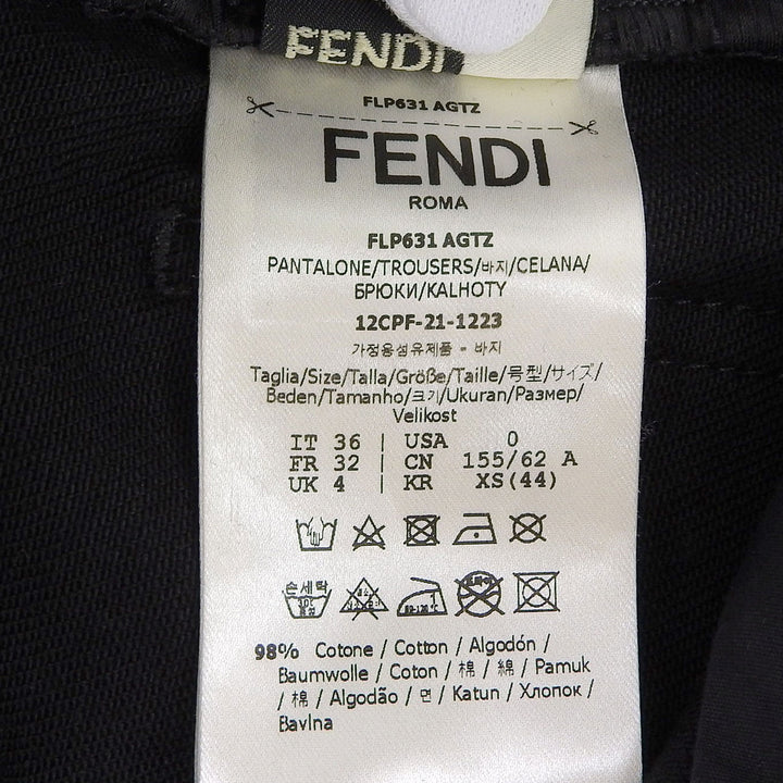 Excellent FENDI Denim pants FF Calligraphy black cotton Women 36 FLP631