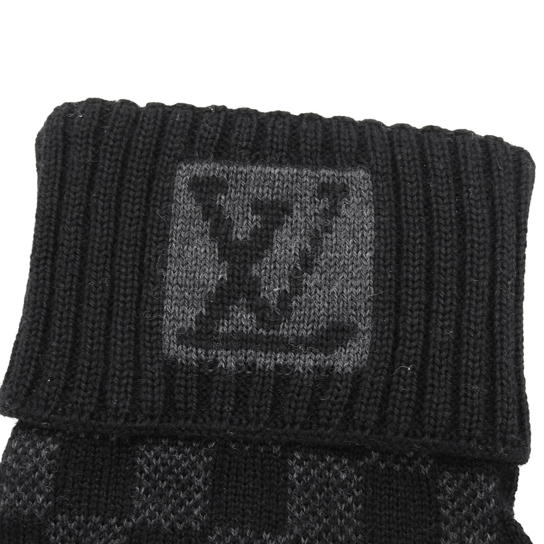 Excellent LOUIS VUITTON gloves Gompty Damier LV logo knit gloves wool mens