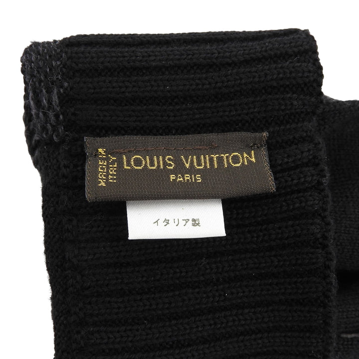 Excellent LOUIS VUITTON gloves Gompty Damier LV logo knit gloves wool mens