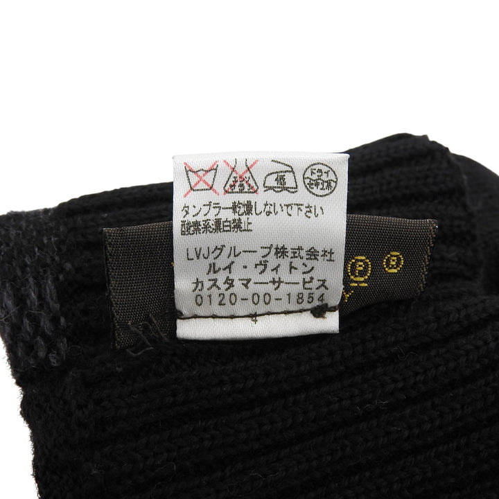 Excellent LOUIS VUITTON gloves Gompty Damier LV logo knit gloves wool mens