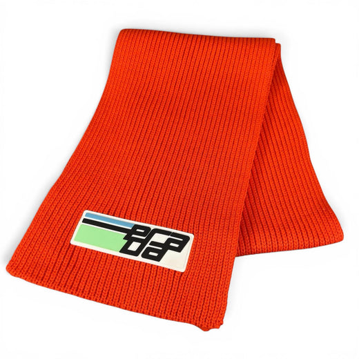 Excellent PRADA Scarf Logo patch Orange Virgin wool Women 27380