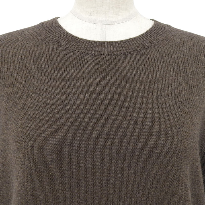 Excellent DRAWER knit crew neck low gauge Brown cotton Women 1 6513－000001