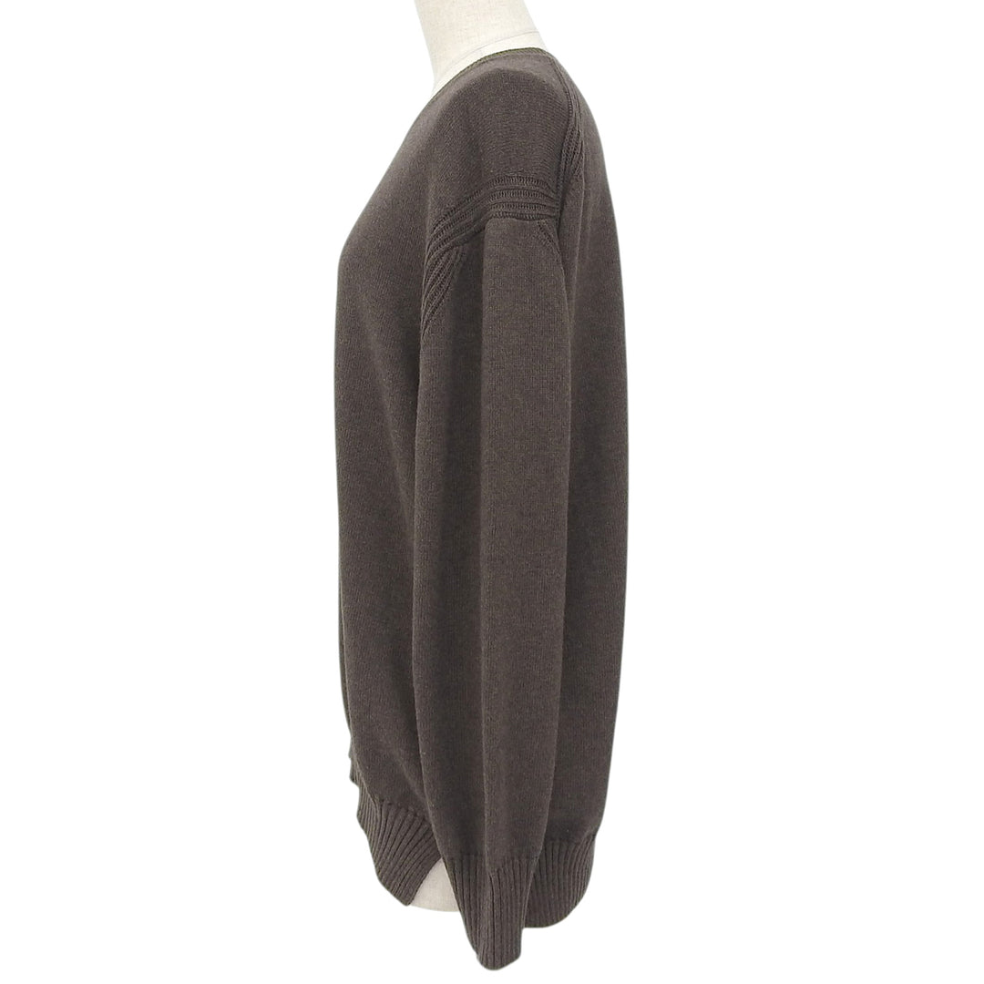 Excellent DRAWER knit crew neck low gauge Brown cotton Women 1 6513－000001