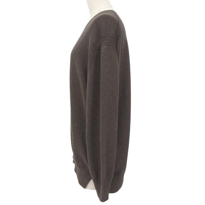 Excellent DRAWER knit crew neck low gauge Brown cotton Women 1 6513－000001