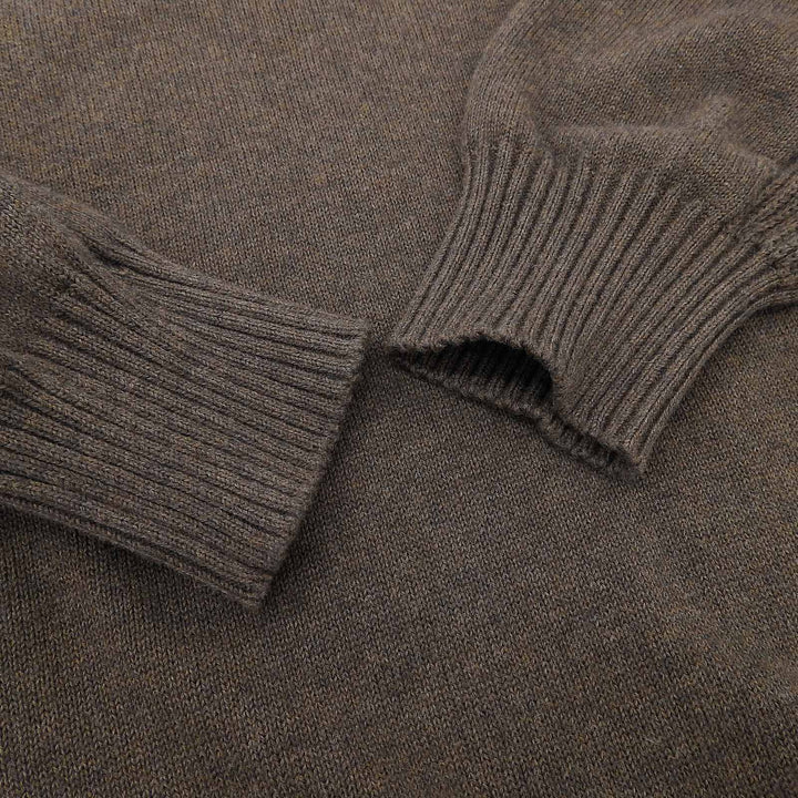 Excellent DRAWER knit crew neck low gauge Brown cotton Women 1 6513－000001