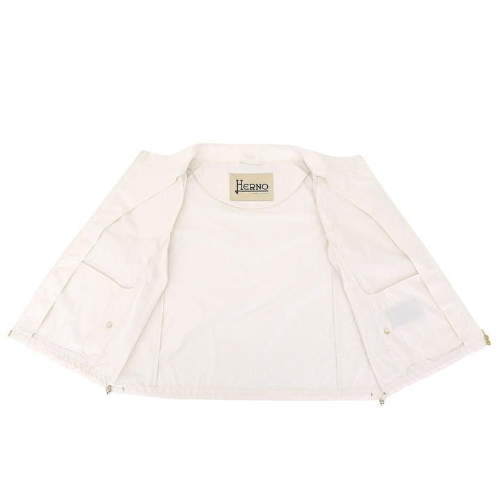 Excellent Herno Nylon jacket Ivory polyester Women 44 GI0130D