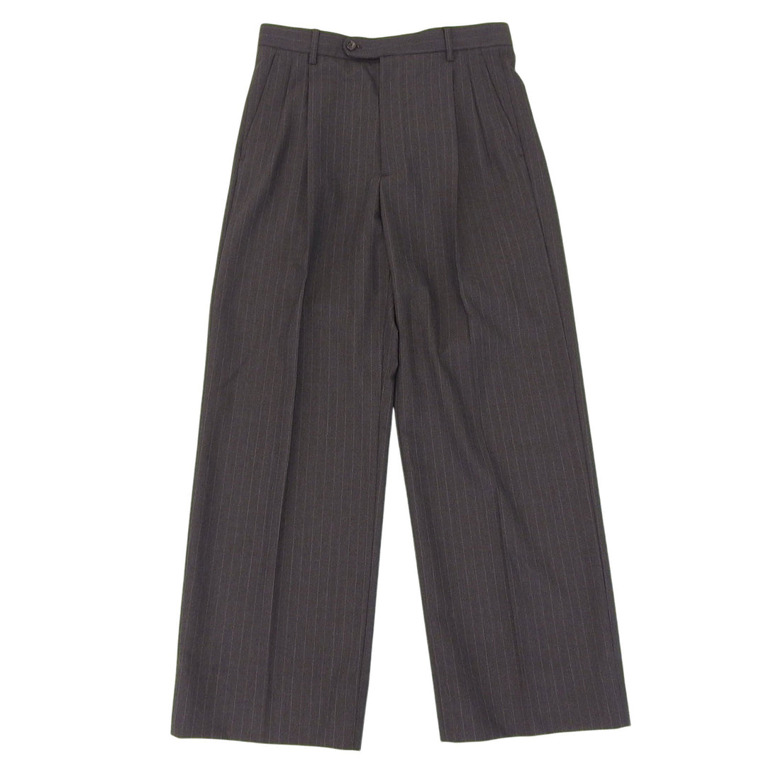 Pristine GUCCI slacks stripe Charcoal gray wool mens 46 675273