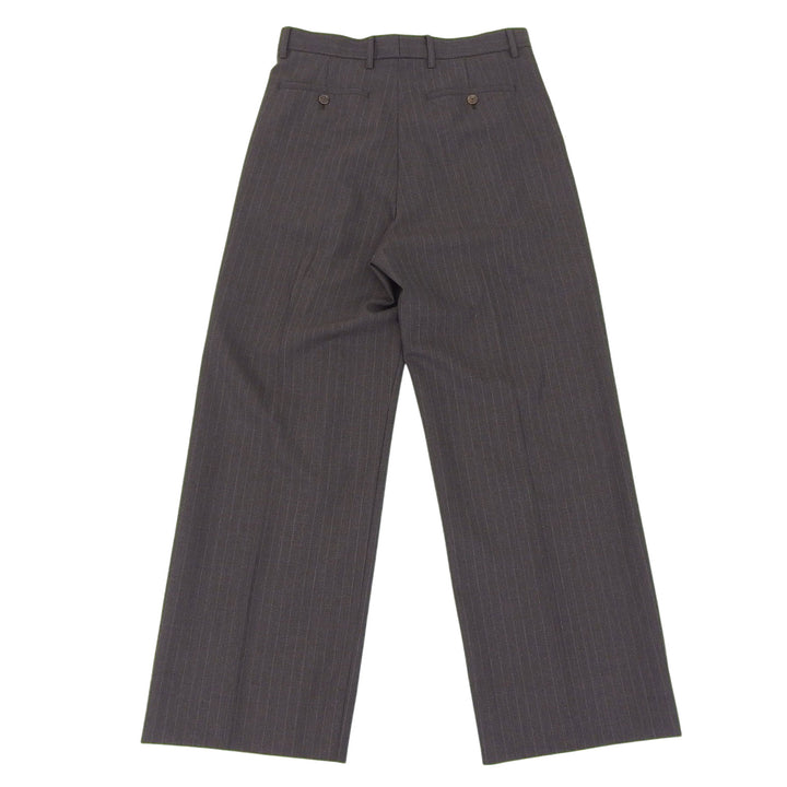 Pristine GUCCI slacks stripe Charcoal gray wool mens 46 675273