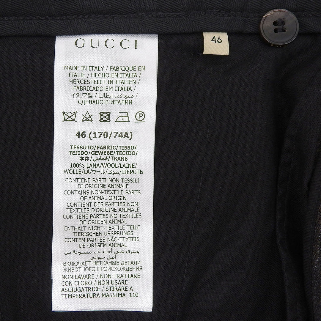 Pristine GUCCI slacks stripe Charcoal gray wool mens 46 675273