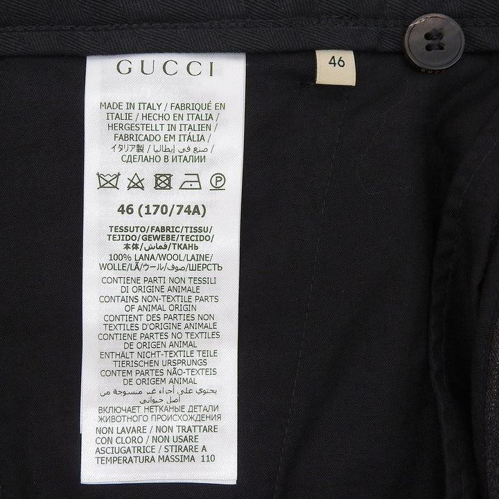 Pristine GUCCI slacks stripe Charcoal gray wool mens 46 675273