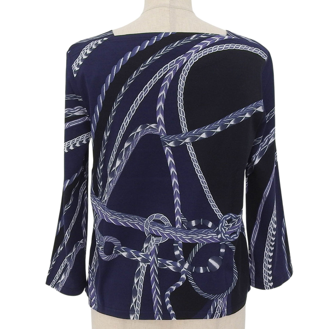 Excellent HERMES T-shirt Robe du Soir Portneck black cotton Women S