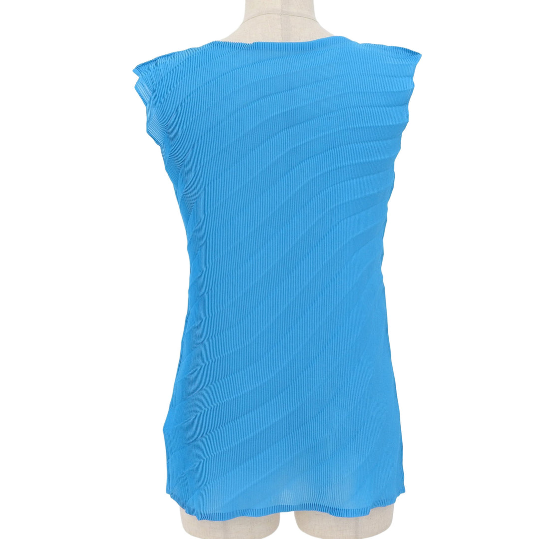 Excellent me ISSEY MIYAKE T-shirt Sleeveless Pleated blue Women MI51FR382
