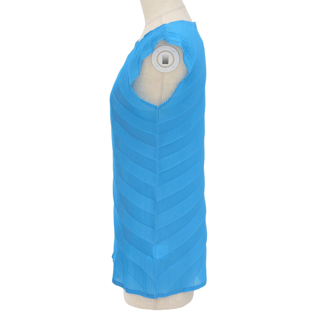 Excellent me ISSEY MIYAKE T-shirt Sleeveless Pleated blue Women MI51FR382